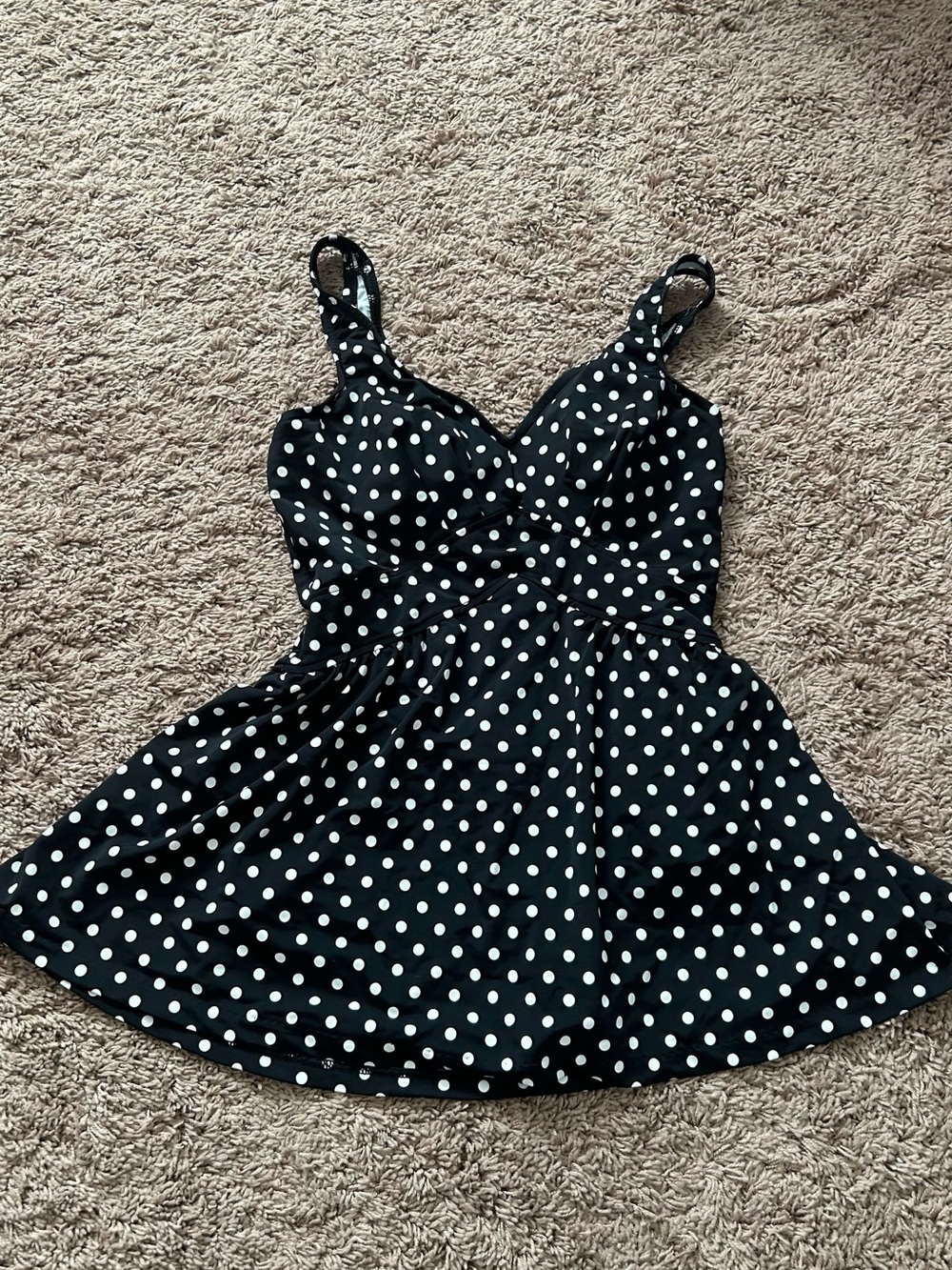 Black Polka Dot Swim Dress